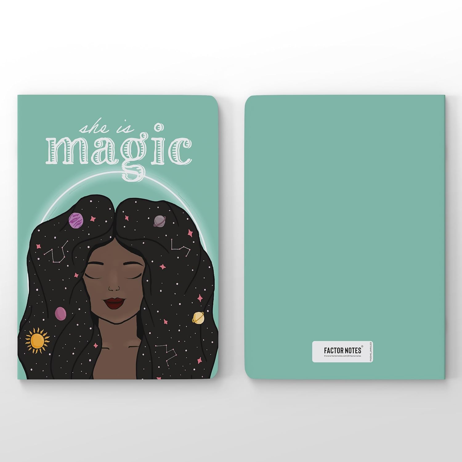 Factor Notes A5 Notebook She Is Magic - Plain, 90 GSM, 160 Pages Factor Notes